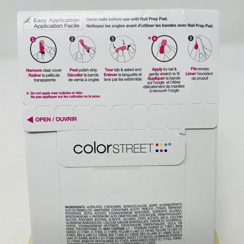 Color Street 100% Real Nail Polish‎ Strips Cannes Fetti Red Glitter 16 Pieces